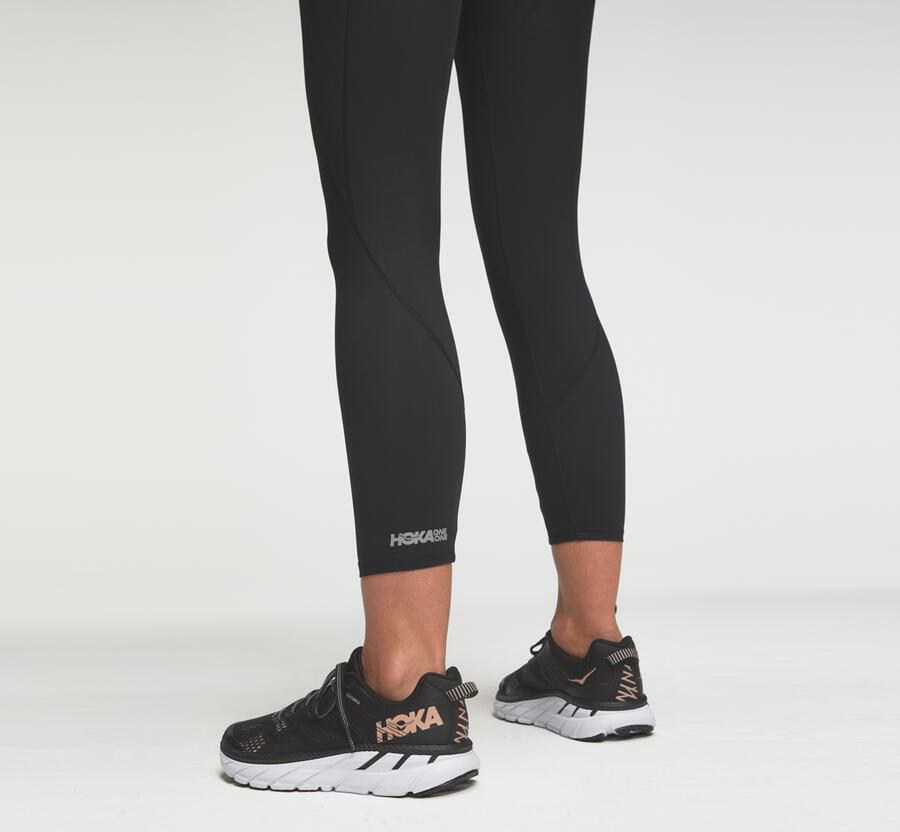 Hoka Australia One One Performance Crop Tight - Womens Pants Black - NXMIL-6472